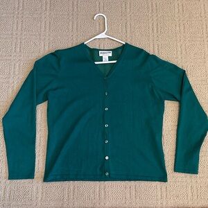 Women’s Pendleton Emerald Green Silk Cardigan Sweater